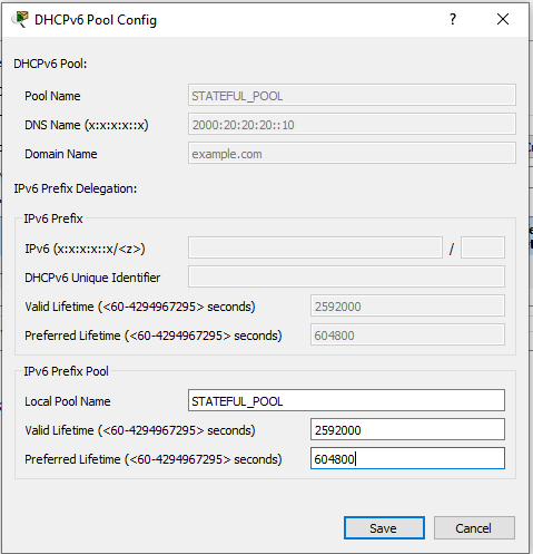 STATEFUL DHCPV6 server configuration on generic server PREFIX DELEGATION PART-SETTING NAME FOR LOCAL POOL